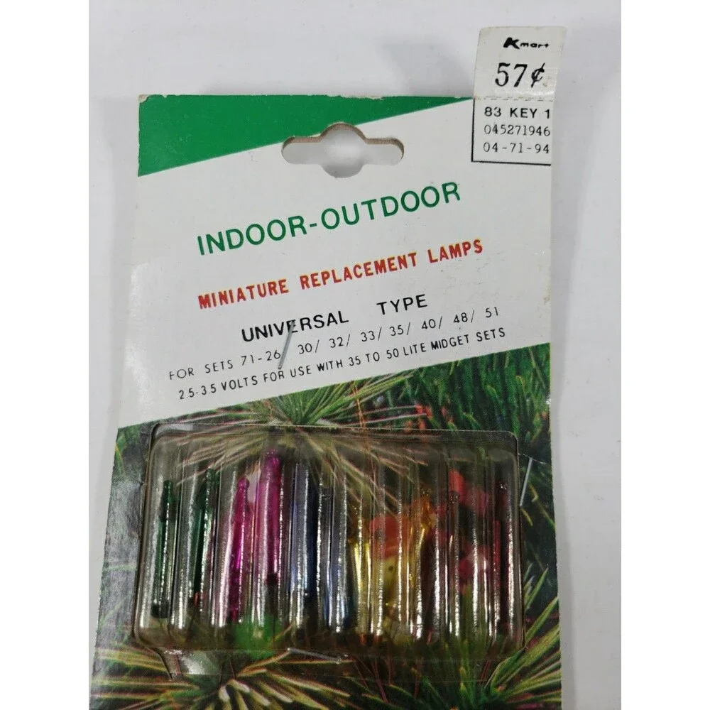 Miniature Replacement 10 Lamps Indoor Outdoor Universal Type Christmas Kmart VTG